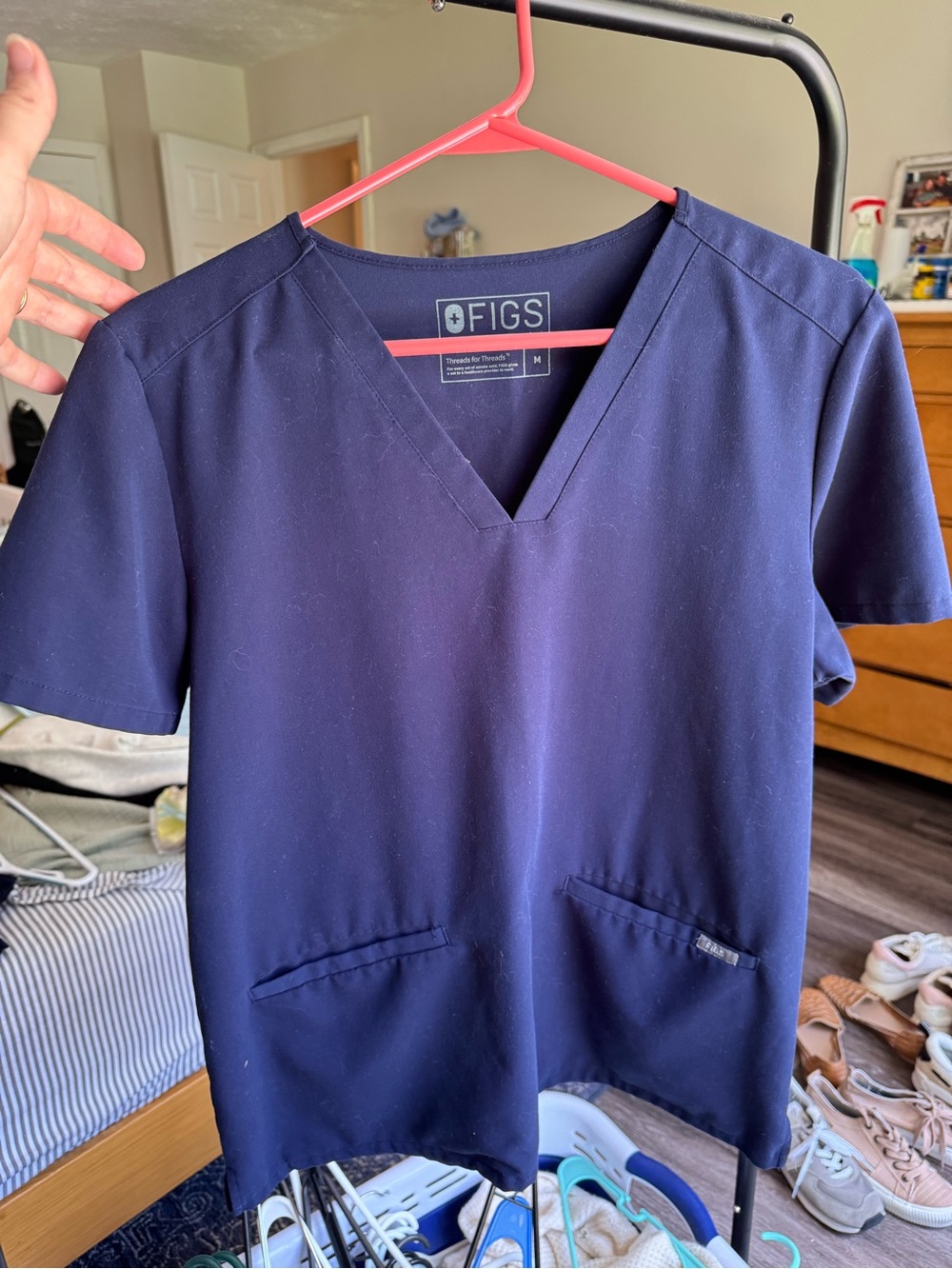 Figs navy scrub top